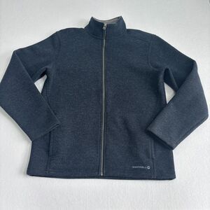 Merrell Big Sky Wool Blend Jacket Mens M Navy Blue Full Zip Fleece Lined Outdoor